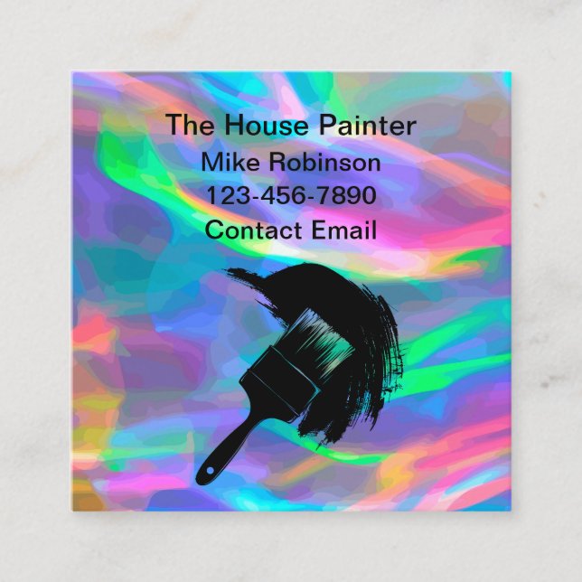 Colourful Simple House Painter Business Cards (Front)