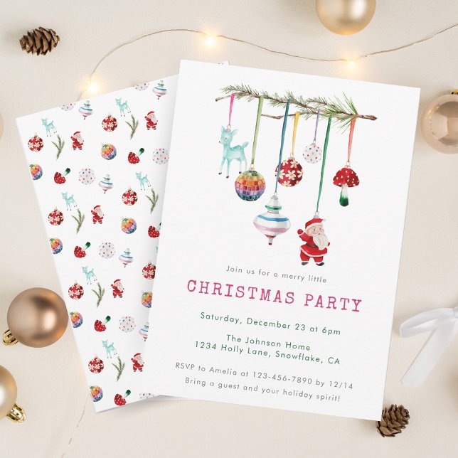 Colourful Simple Merry Christmas Party Invitation (Creator Uploaded)