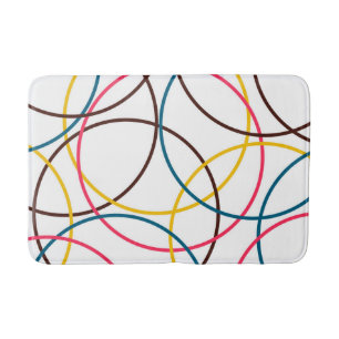 Colourful, simple modern cool, urban trendy circle bath mat