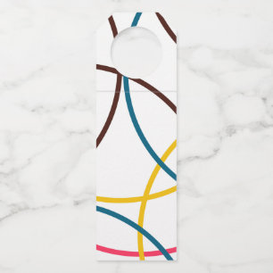 Colourful, simple modern cool, urban trendy circle bottle tag
