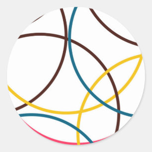 Colourful, simple modern cool, urban trendy circle classic round sticker