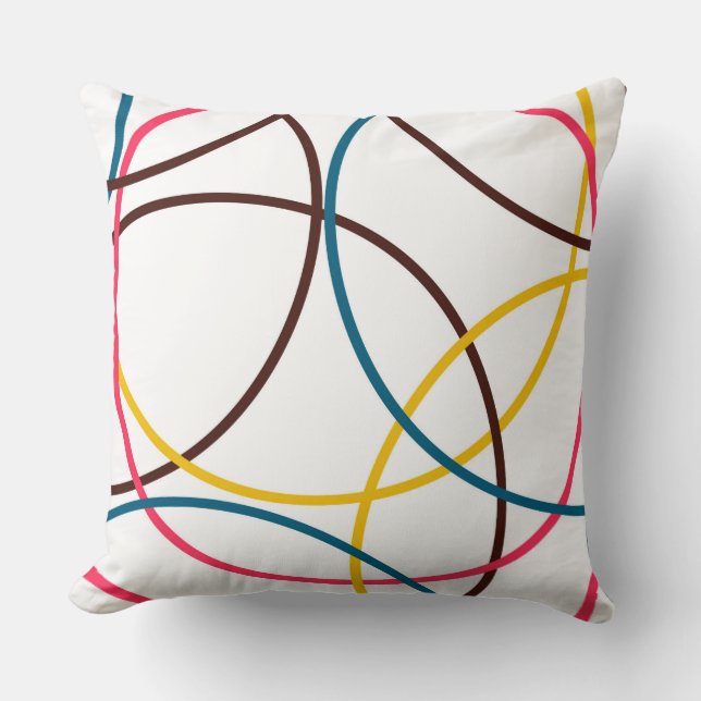 Colourful, simple modern cool, urban trendy circle cushion (Front)