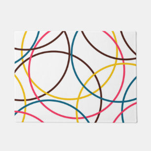 Colourful, simple modern cool, urban trendy circle doormat
