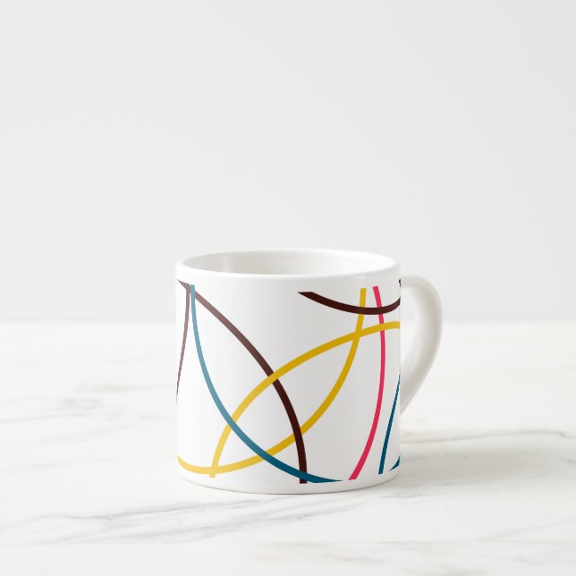 Colourful, simple modern cool, urban trendy circle espresso cup (Front Right)
