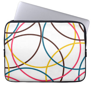 Colourful, simple modern cool, urban trendy circle laptop sleeve