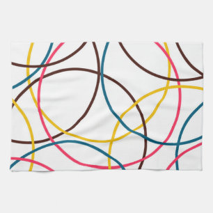 Colourful, simple modern cool, urban trendy circle tea towel