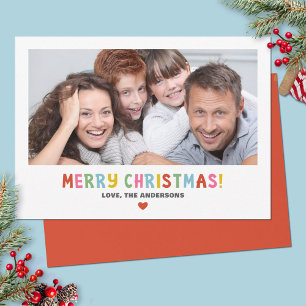 Colourful  Simple Modern Photo Christmas Holiday Card