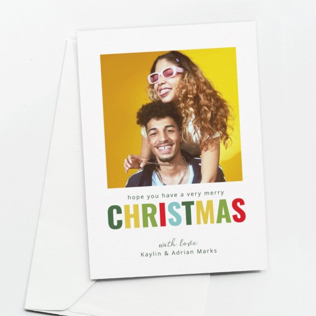 Colourful Simple Photo Christmas Card (Creator Uploaded)