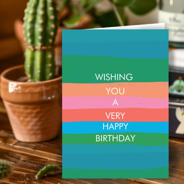 Colourful Simple Stripes HAPPY BIRTHDAY CUSTOM Car Card (Colorful Simple Stripes HAPPY BIRTHDAY CUSTOM Card
)
