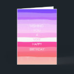 Colourful Simple Stripes HAPPY BIRTHDAY CUSTOM Card<br><div class="desc">Hand made card for you! Customise with your own text on the front and inside the card. Check my shop for lots more colours and designs!</div>