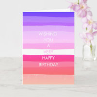 Colourful Simple Stripes HAPPY BIRTHDAY CUSTOM