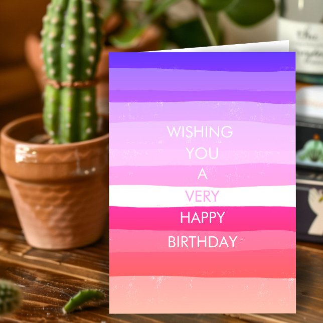 Colourful Simple Stripes HAPPY BIRTHDAY CUSTOM Card (Colorful Simple Stripes HAPPY BIRTHDAY CUSTOM Card
)