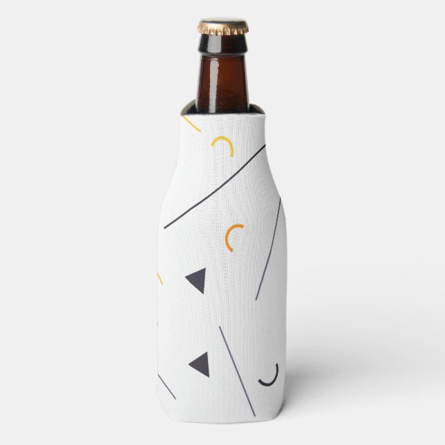 Colourful, simple, trendy, urban geometric design bottle cooler (Bottle Front)