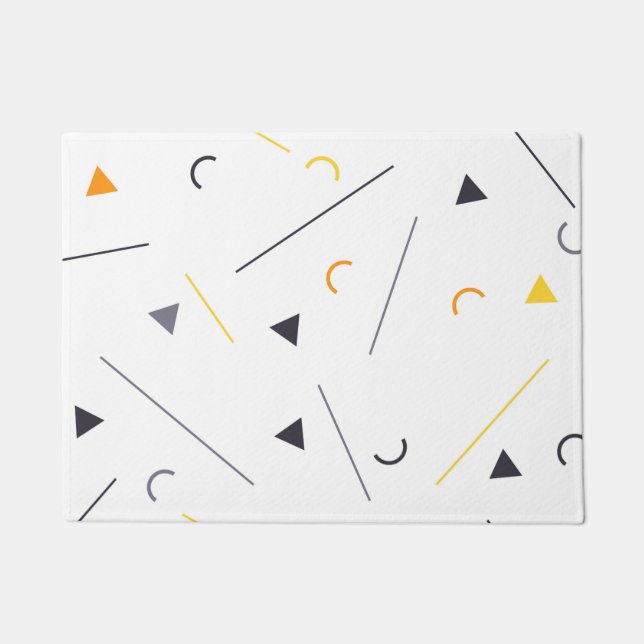 Colourful, simple, trendy, urban geometric design doormat (Front)