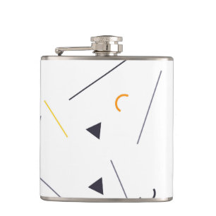Colourful, simple, trendy, urban geometric design hip flask
