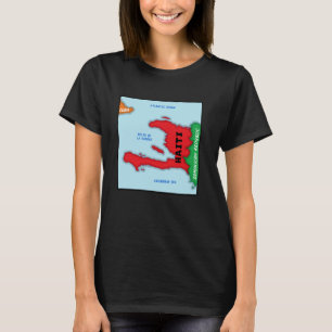 Colourful simplified Haiti map, neighbouring count T-Shirt