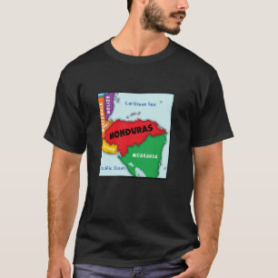 Colourful simplified Honduras map, neighbouring co T-Shirt