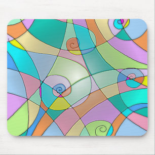 Colourful Simulated Stained Glass in Pastels Mouse Pad
