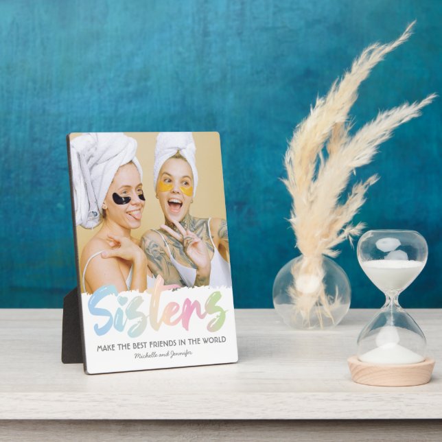 Colourful Sister Photo Plaque (Side)