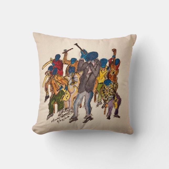 Colourful sixteen inch square throw pillow (Front)