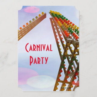 Colourful Sizzler Ride Carnival Theme Party Invitation