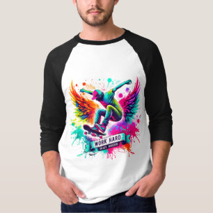 Colourful Skateboarder Graphic T-Shirt