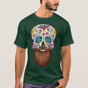 Colourful Skeleton Mask On Cool Halloween Costume T-Shirt