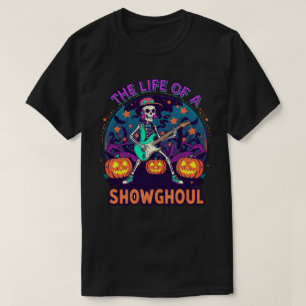 Colourful Skeleton Rocker Retro Halloween Graphic T-Shirt