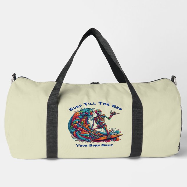 Colourful Skeleton Surfer Duffle Bag (Front)