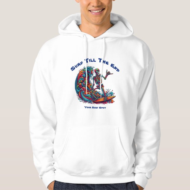 Colourful Skeleton Surfer Hoodie (Front)