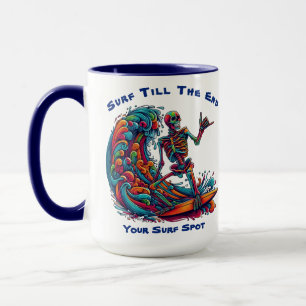 Colourful Skeleton Surfer Mug