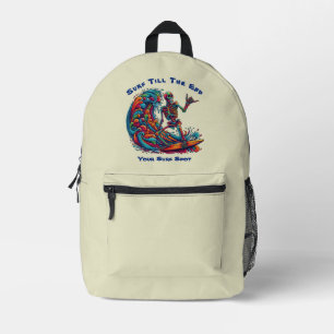 Colourful Skeleton Surfer Printed Backpack