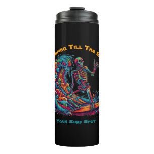 Colourful Skeleton Surfer Thermal Tumbler