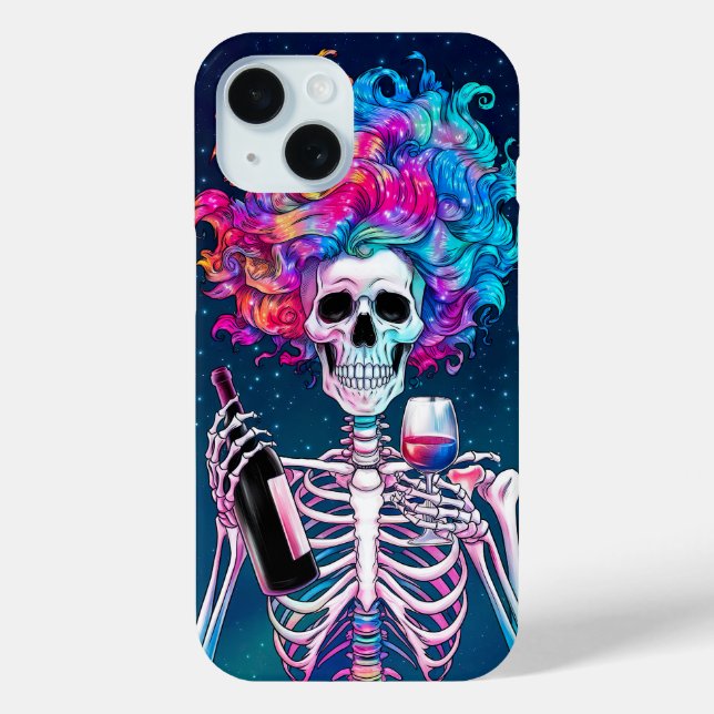 Colourful Skeleton with Wine  Case-Mate iPhone Case (Back)
