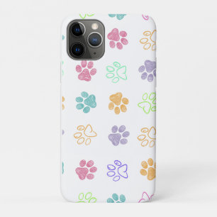 Colourful Sketch Paw Prints Phone Case