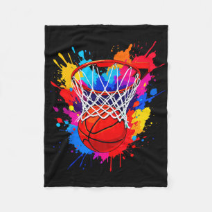 Colourful Sketll Colour Splash Tie Dye Hoop Net Gr Fleece Blanket