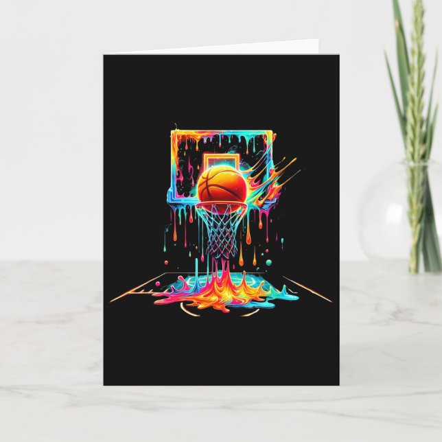Colourful Sketll Dripping Colour Splash Hoop Net D Card (Front)
