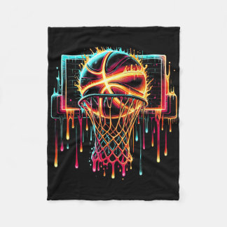 Colourful Sketll Dripping Colour Splash Hoop Net D Fleece Blanket