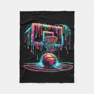 Colourful Sketll Dripping Colour Splash Hoop Net D Fleece Blanket