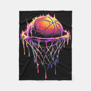 Colourful Sketll Dripping Colour Splash Hoop Net D Fleece Blanket