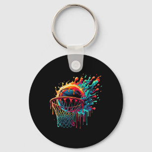 Colourful Sketll Dripping Colour Splash Hoop Net D Key Ring