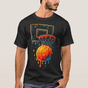 Colourful Sketll Dripping Colour Splash Hoop Net D T-Shirt