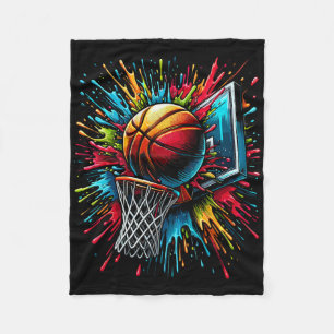 Colourful Sketll Hoop  Fleece Blanket