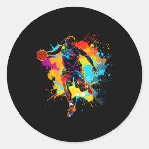 Colourful Sketll Player 1 Classic Round Sticker