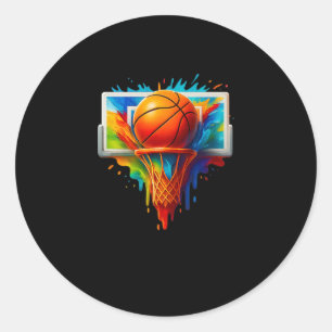 Colourful Sketll Tie Dye Colour Splash Classic Round Sticker