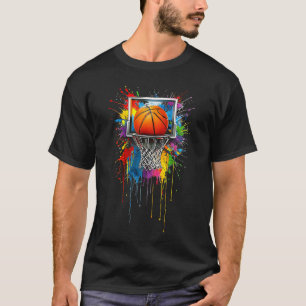Colourful Sketll Tie Dye Colour Splash Hoop Net Sl T-Shirt
