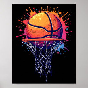 Colourful Sketll Tie Dye Colour Splash Sketll Hoop Poster