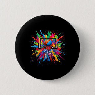 Colourful Sketll Tie Dye Hoop Net Slam Dunk Splash 6 Cm Round Badge