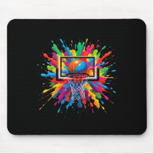 Colourful Sketll Tie Dye Hoop Net Slam Dunk Splash Mouse Pad