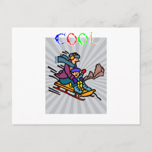 Colourful Skiing Artwork skiing designs skiing Postcard